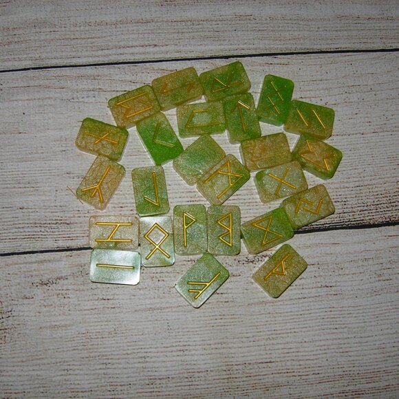 Viking Futhark Runes Stone Set - Picture 1 of 3